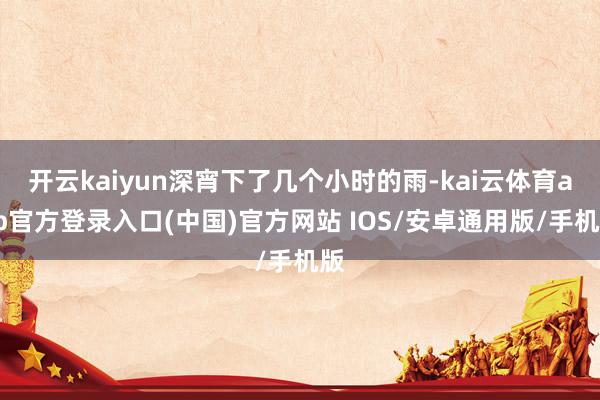 开云kaiyun深宵下了几个小时的雨-kai云体育app官方登录入口(中国)官方网站 IOS/安卓通用版/手机版