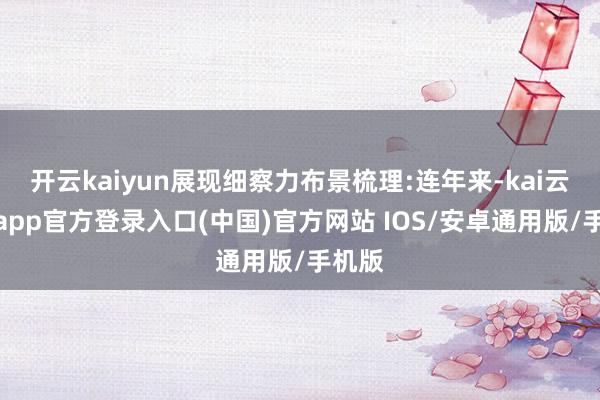 开云kaiyun展现细察力布景梳理:连年来-kai云体育app官方登录入口(中国)官方网站 IOS/安卓通用版/手机版