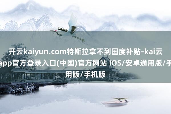 开云kaiyun.com特斯拉拿不到国度补贴-kai云体育app官方登录入口(中国)官方网站 IOS/安卓通用版/手机版