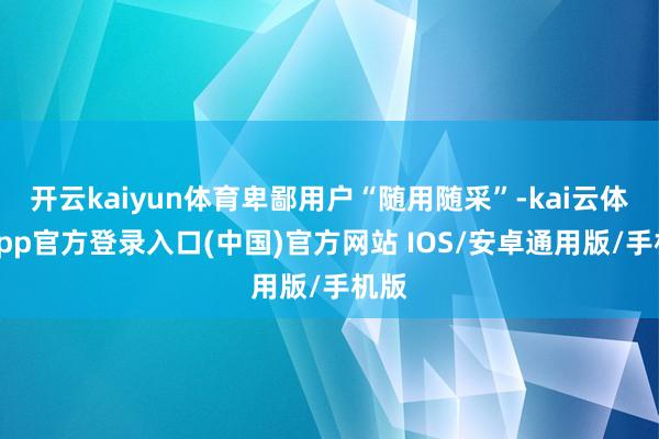 开云kaiyun体育卑鄙用户“随用随采”-kai云体育app官方登录入口(中国)官方网站 IOS/安卓通用版/手机版